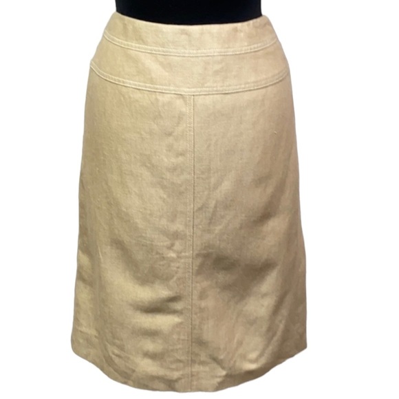 Kasper Linen Skirt Tan - Picture 1 of 3
